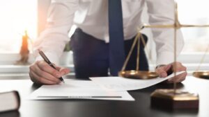 Lawyer Working with Documents